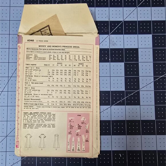 Simplicity 6340 Misses Princess Dress Sewing Pattern Size 14 Bust 36" 1970s - Picture 2 of 5